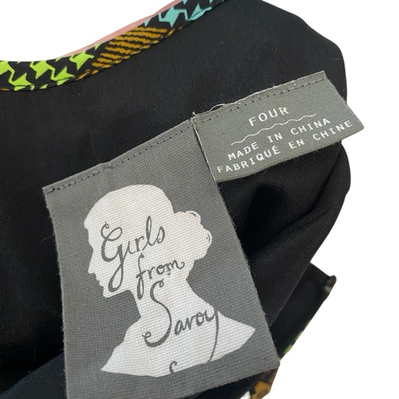 Anthropologie Girls From Savoy Houndstooth Silk Dress - Picture 5 of 6